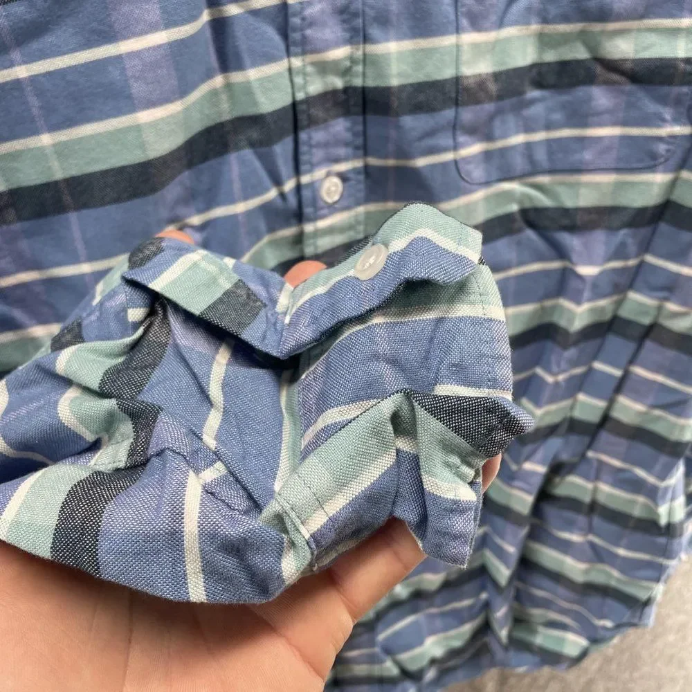 J Crew Shirt Men Large Adult Casual Blue Button Up Long Sleeve Outdoors Collared - Picture 5 of 11